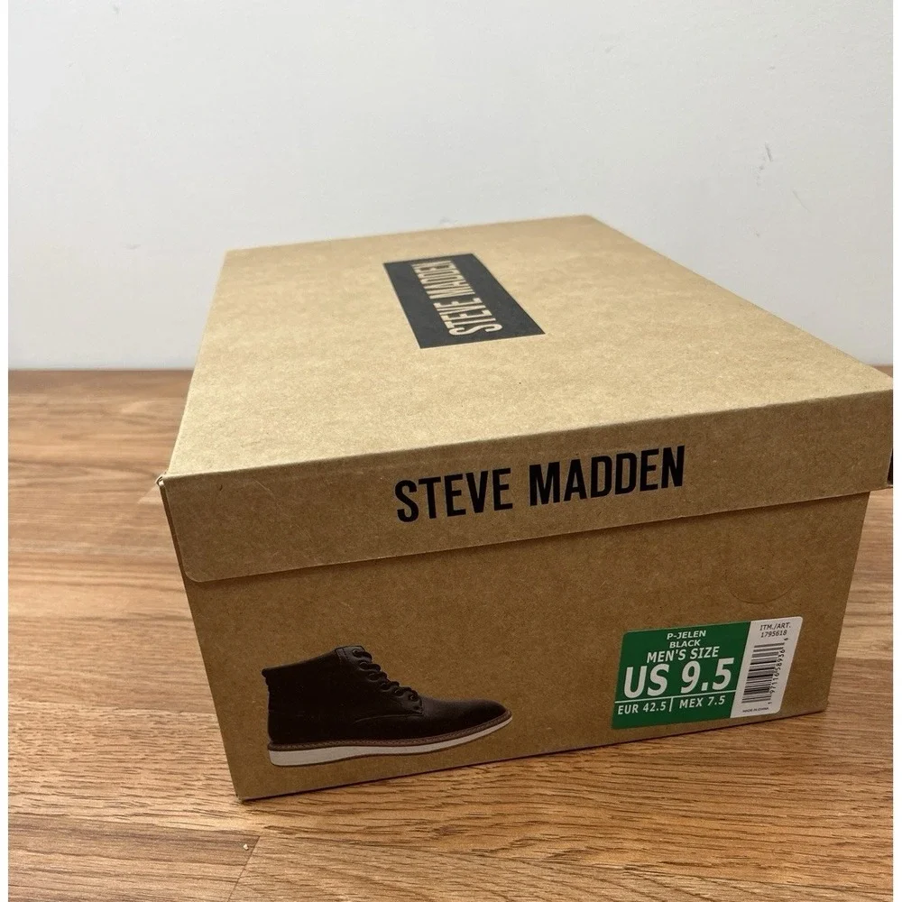 Steve Madden Jelen Chukka Ankle Boots Black Size‎ 9.5 Mens NEW